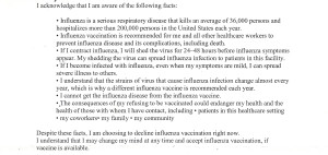 Flu Vaccine Refusal
